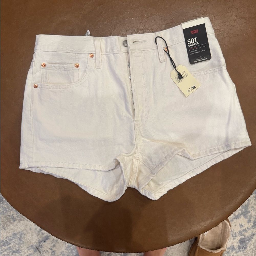 Levi's Women's Off-White 501 Jean Shorts